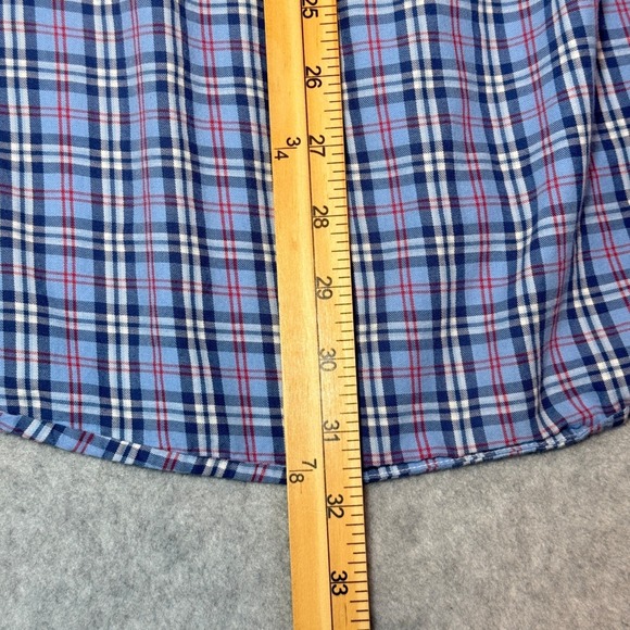 Vineyard Vines Mens Blue & Red Plaid Whale Shirt Button-Down 100% Cotton Size L - Picture 6 of 8